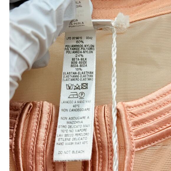 La Perla NEW Tulle Nervures Sheer Button Up Jacket EU 40 US Small Pastel Pink - Picture 6 of 7